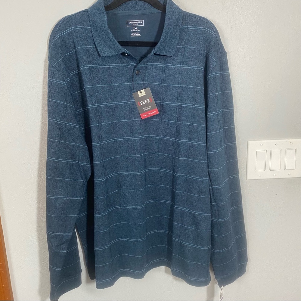 Van Heusen Men’s Classic Fit Long Sleeve Shirt NWT Size XXL Blue